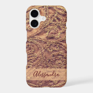 Custom Boho Floral Botanical Dusty Orange 3D Look iPhone 17 Case