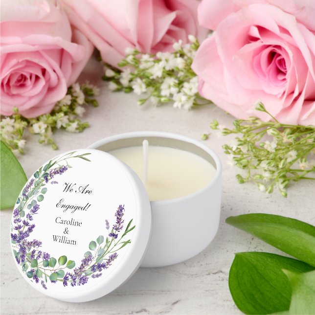 Custom Boho Lavender Eucalyptus Engagement Party Mini Candle Favors (Insitu (Wedding))