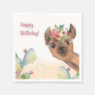 Custom Boho Llama Napkins