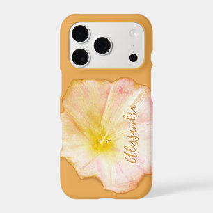 Custom Boho Peach Floral Watercolor Wildflower iPhone 17 Pro Case
