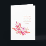 Custom Boho Pink Orange Floral Chic Custom Wedding Program<br><div class="desc">Set the tone for your special day with our Custom Boho Pink Orange Floral Chic Wedding Program. This elegant program features a beautiful blend of soft pink and vibrant orange watercolor florals, adding a touch of bohemian charm to your ceremony. Personalize it with the details of your ceremony, including the...</div>