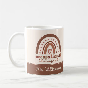 Custom Boho Rainbow OT Occupational Therapist Coffee Mug