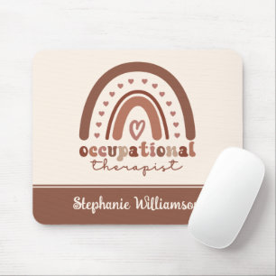 Custom Boho Rainbow OT Occupational Therapist Mouse Pad