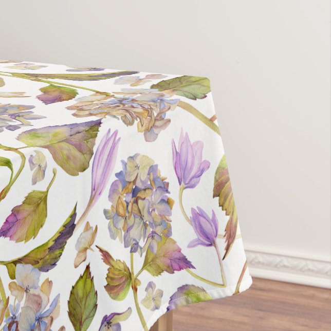 Custom Boho Rustic Fall Leaves Print Tablecloth (In Situ)
