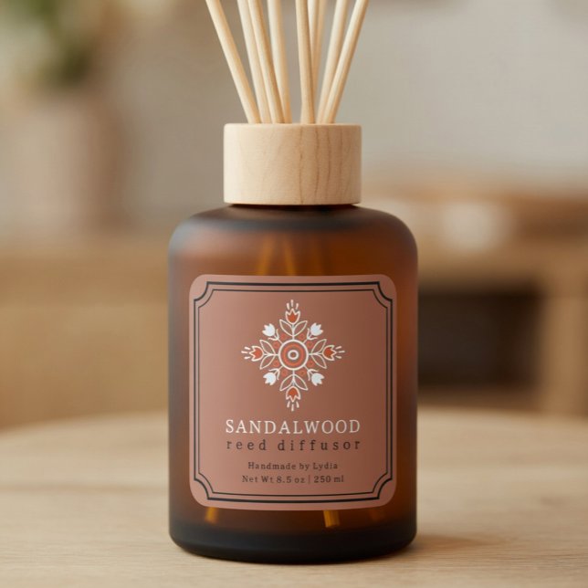 Custom Boho Sandalwood Reed Diffuser Label (Creator Uploaded)