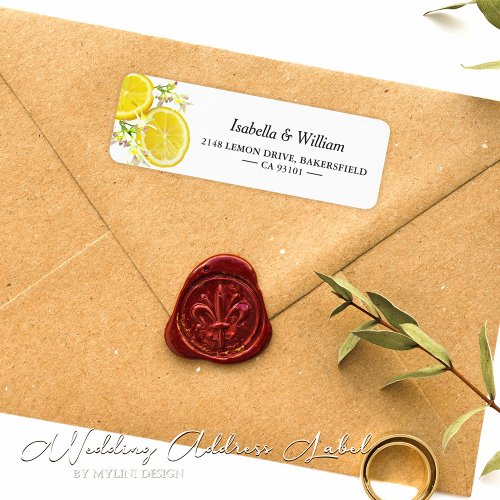 Custom Boho Summer Lemon Wedding Address Label