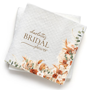 Custom Boho Terracotta and Tequila Bridal Shower Napkins