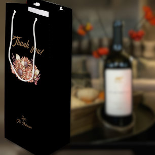 Custom Boho Thank you! Wine Gift Bag