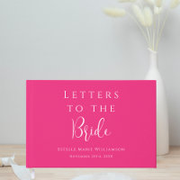Custom Bold Bright Hot Pink Letters to the Bride