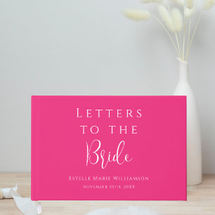 Custom Bold Bright Hot Pink Letters to the Bride Guest Book