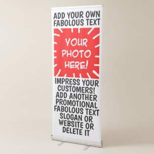 Custom Bold Eyecatching Photo, Image, Text, Name Retractable Banner