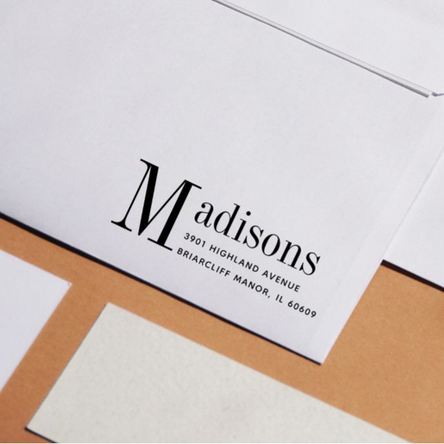 Custom Bold Family Name Return Address Rubber Stamp (Creator Uploaded)