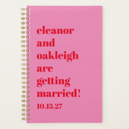 Custom Bold Fun Pink Red Chic Modern Wedding Planner