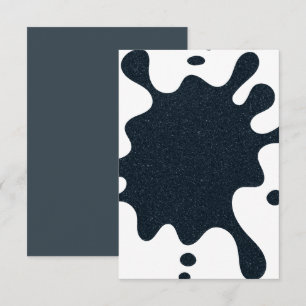 Custom Bold Inkblot RSVP Card – Charcoal & White