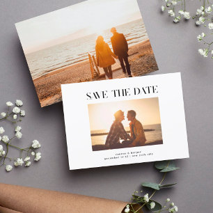 Custom Bold Photo Frame Modern Text Save The Date