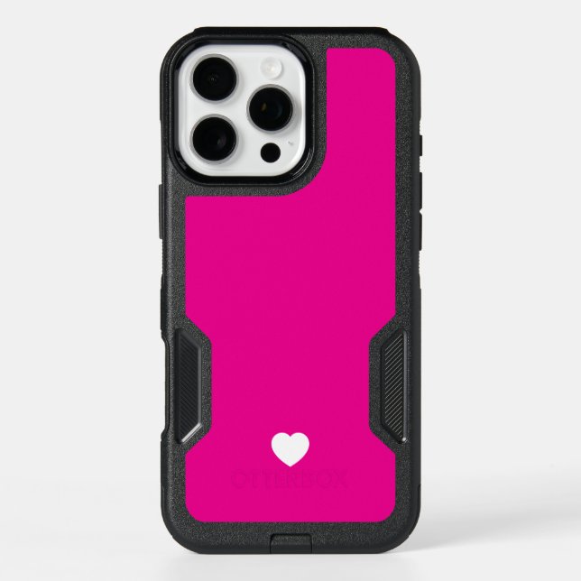 Custom Bold Pink Heart Phone Case – iPhone 17 (Back)
