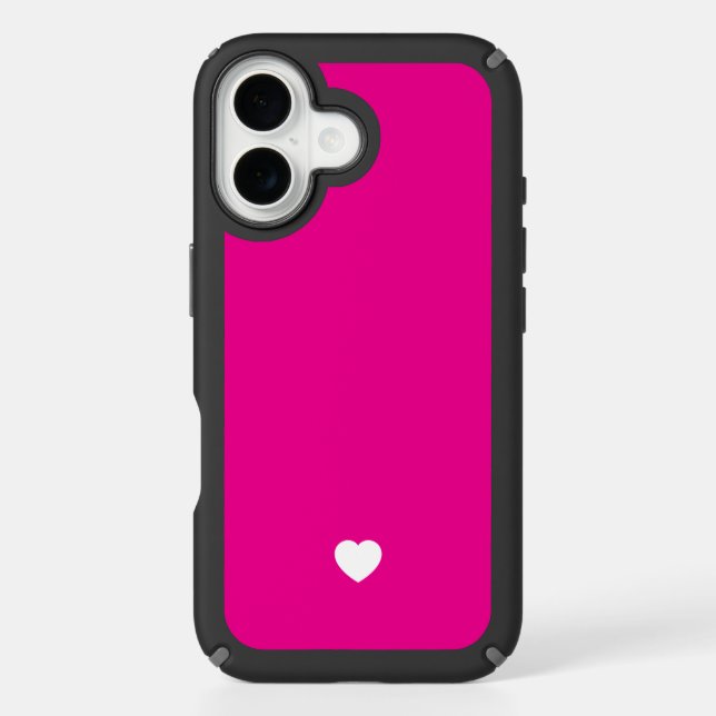 Custom Bold Pink Heart Phone Case – iPhone 17 (Front)