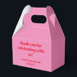 Custom Bold Pink Red Modern Bat Mitzvah Thank You Favor Boxes<br><div class="desc">Custom Bold Typography Bright Pink and Red Modern Bat Mitzvah Thank You Favor Box</div>