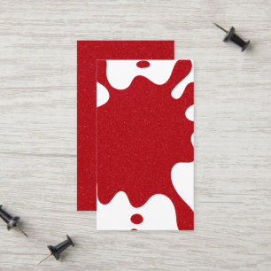 Custom Bold Tomato Red & White Splash Calling Card
