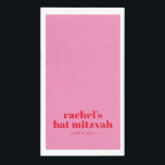 Custom Bold Typography Pink Red Modern Bat Mitzvah Paper Guest Towels<br><div class="desc">Custom Bold Typography Bright Pink and Red Modern Bat Mitzvah Paper Guest Towels</div>