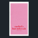 Custom Bold Typography Pink Red Modern Bat Mitzvah Paper Guest Towels<br><div class="desc">Custom Bold Typography Bright Pink and Red Modern Bat Mitzvah Paper Guest Towels</div>