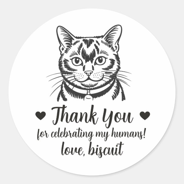 Custom Bombay Cat Wedding Favor Stickers (Front)