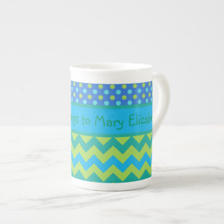 Custom Bone China Mug, Chevrons, Polka Dots Mug