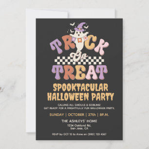 Custom Boo Ghost Cute Trick or Treat Halloween Invitation