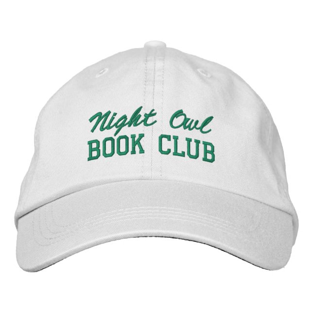 Custom Book Club Name Embroidered Baseball Cap (Front)