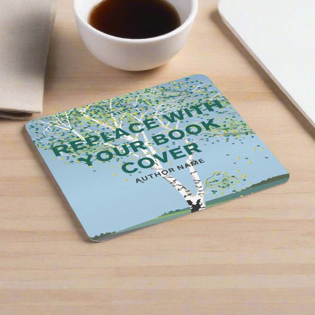Custom Book Cover l Writer Book Launch Promotion  Square Paper Coaster (Creator Uploaded)