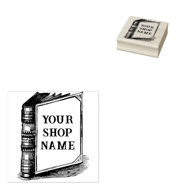 Custom Book Cover Small Business Rubber Stamp (Stamped)