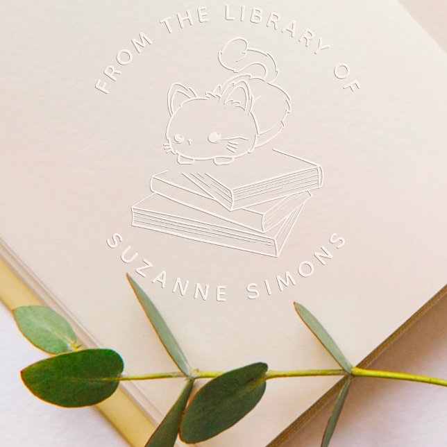 Custom Book | Cute Cat on Books  Embosser (Creator Uploaded)