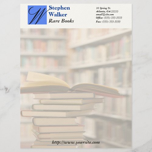 Custom Book Dealer Stationary Letterhead