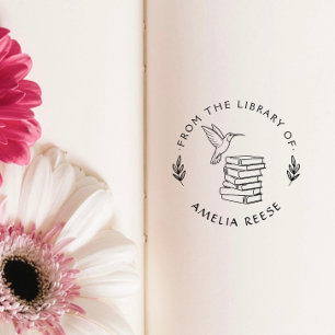 Custom Book From the Library of Hummingbird Self-inking Stamp
