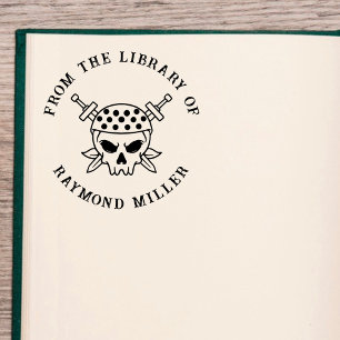 Custom Book Gothic Pirate Skull Self-inking Stamp