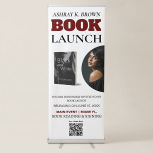 Custom Book Launch Vertical Retractable Banner