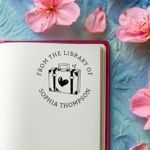 Custom Book   Love Traveling Luggage Rubber Stamp