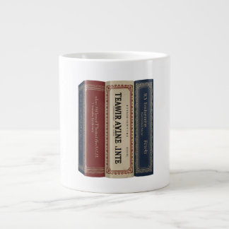 Custom Book Spine Art Personalized Family Giant Coffee Mug