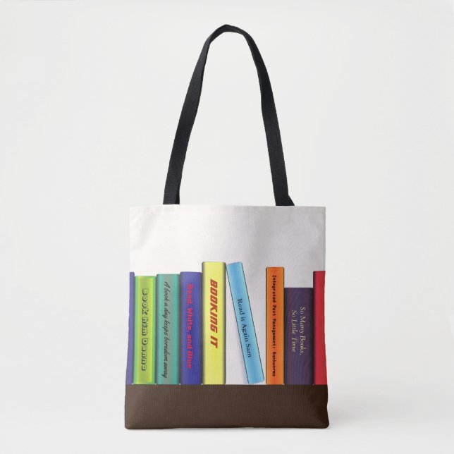 Custom Book Titles bookshelf Tote Bag (Front)