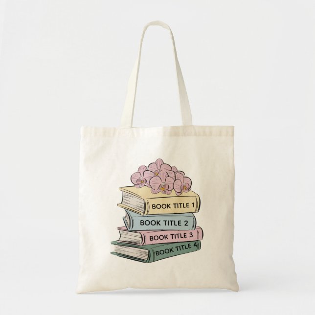 Custom Book Tote Bag, Bookish Personalized  Bag (Front)