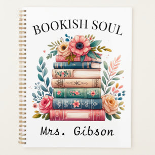 Custom Bookish Soul Book Lover Gift Bookworm  Planner