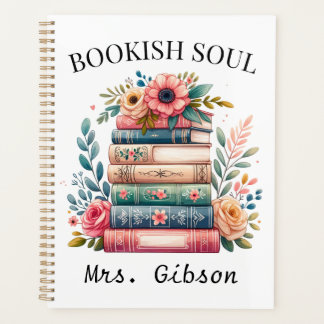 Custom Bookish Soul Book Lover Gift Bookworm  Planner
