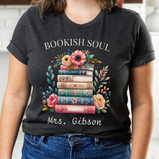 Custom Bookish Soul Book Lover Gift Bookworm  Tri-Blend Shirt