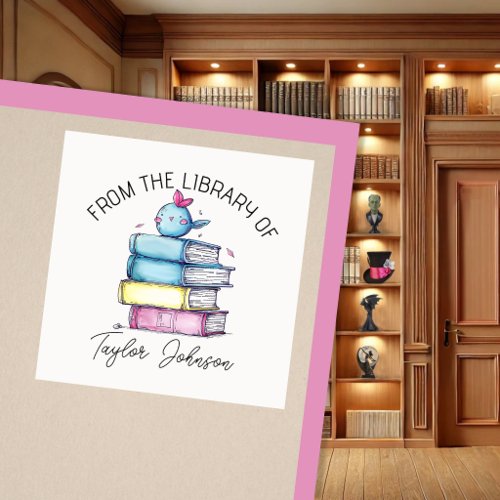 Custom Bookplate Stickers with Name | Cute Book Lo