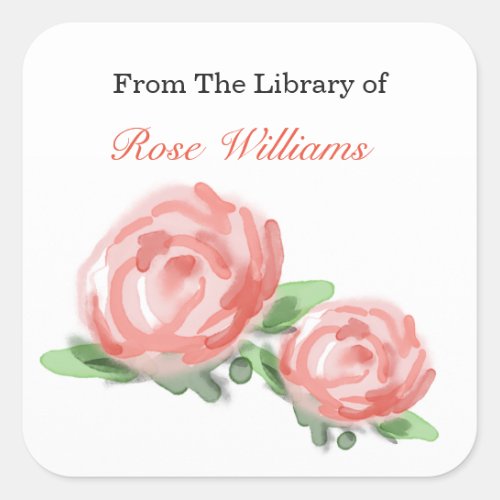 Custom Bookplates _ Roses Watercolors