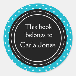 Custom Bookplates | White Dots On Blue