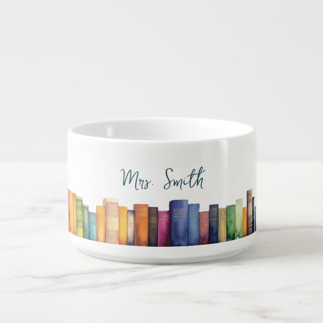 Custom Books Monogrammed Bowl (Center)