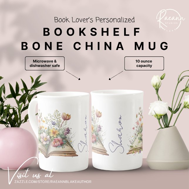 Custom Bookshelf Bone China Mug (Creator Uploaded)