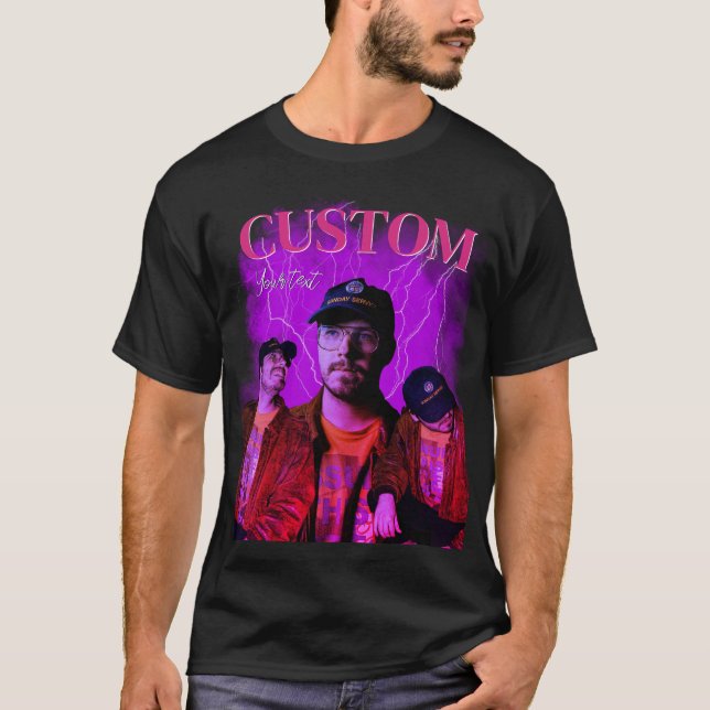 Custom Bootleg 90s Vaporwave Purple T-Shirt (Front)