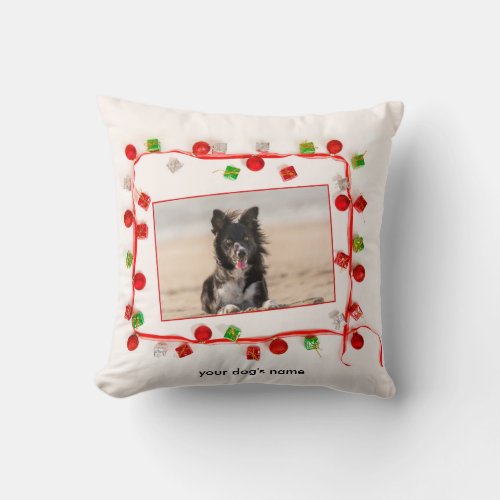 custom Border Collie Christmas pillow